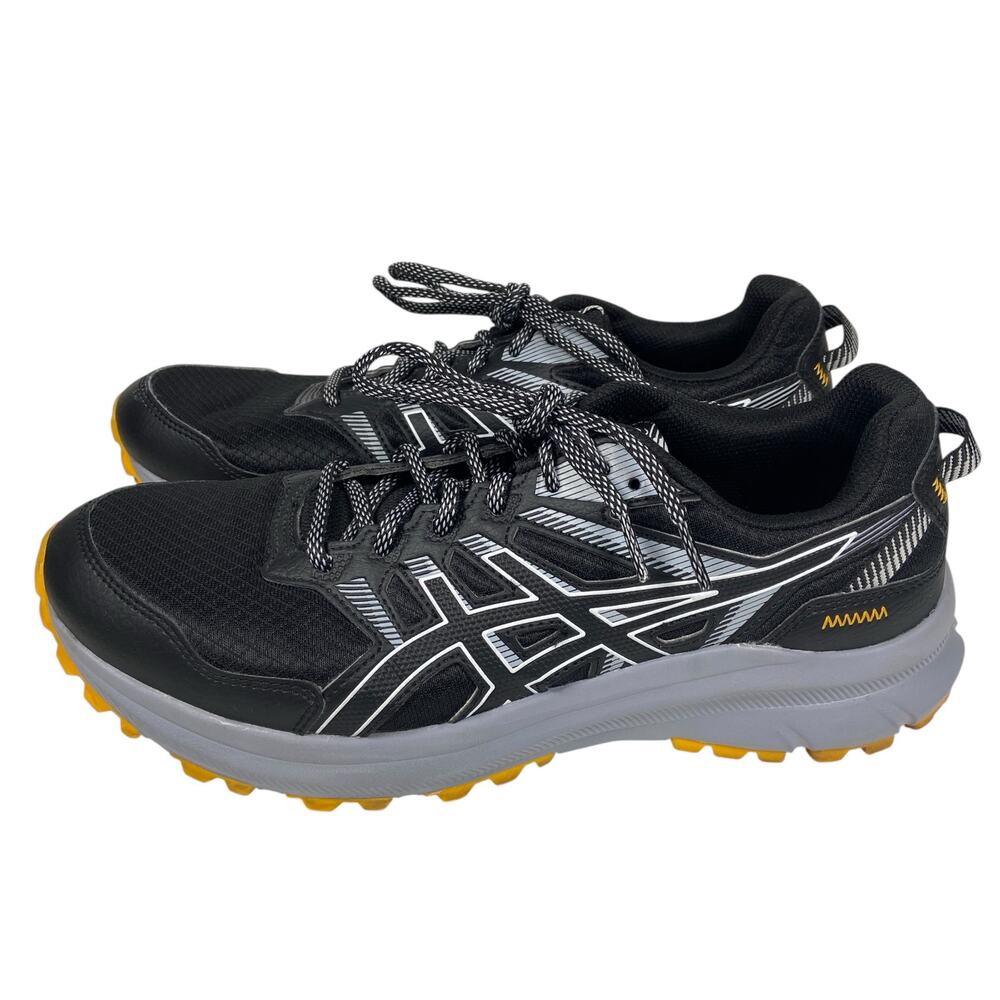 Asics Trail Scout 2 Running Shoes MenS Size 10.5 Black Yellow 1011B181 - Picture 2 of 9